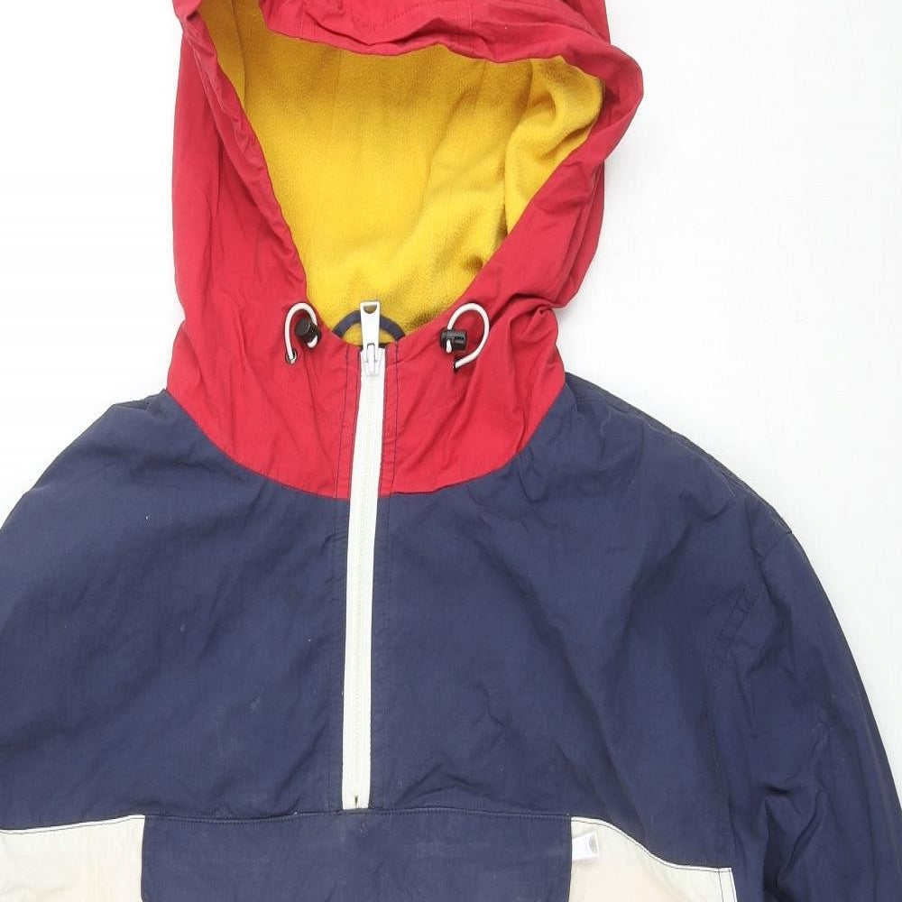 US Polo Assn. Mens Multicoloured Nylon Pullover Hoodie Size M - Colourblock Pattern Logo