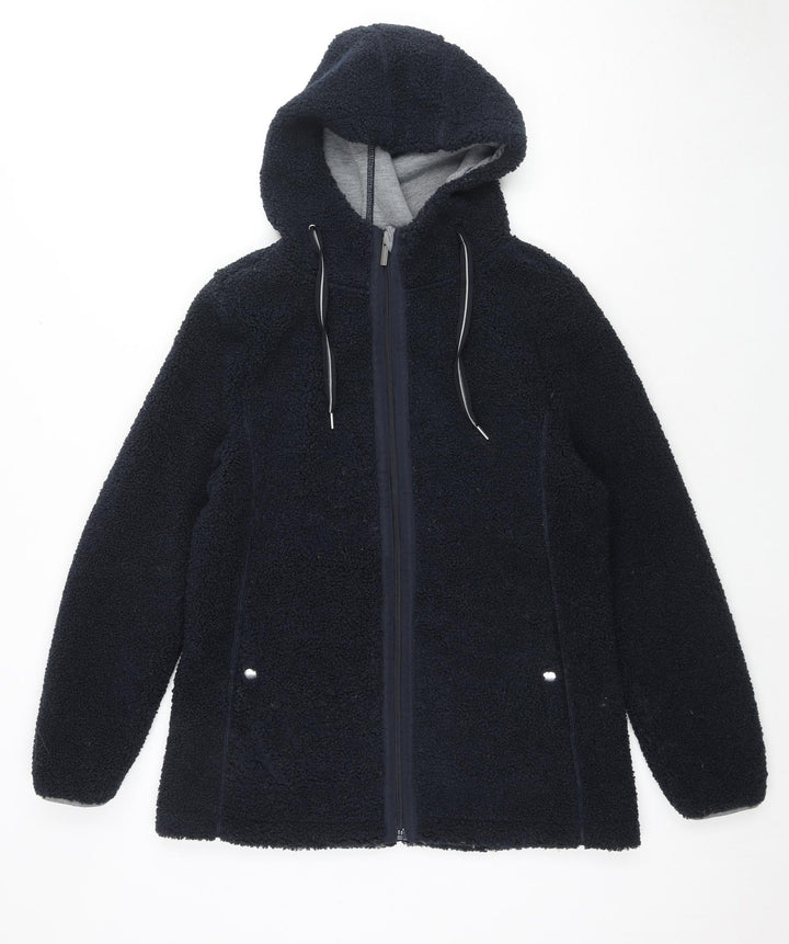 M&Co Womens Blue Jacket Size 10 Zip