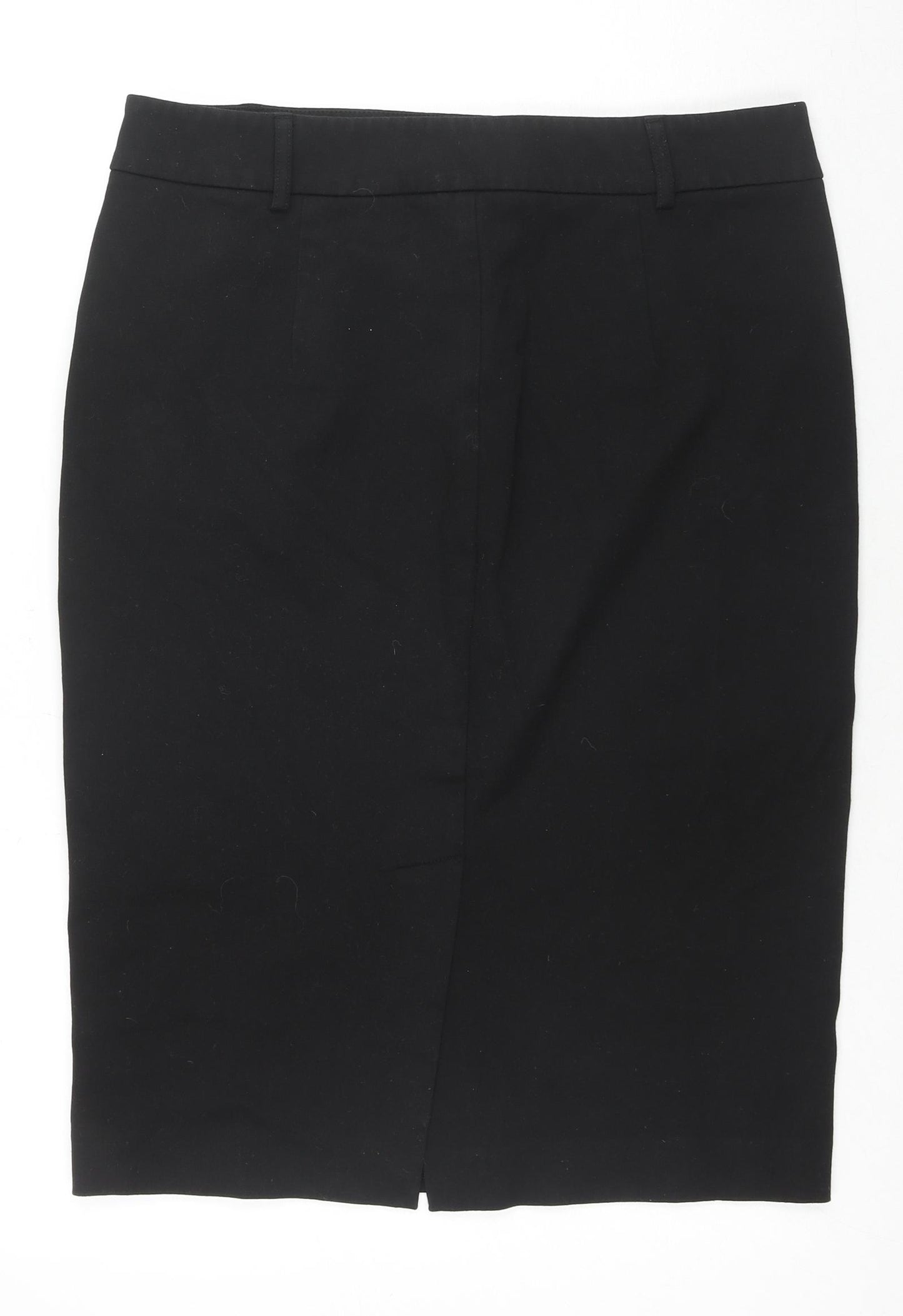 Marks and Spencer Womens Black Polyester A-Line Skirt Size 14 Zip