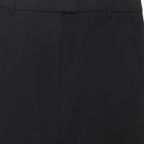 Marks and Spencer Womens Black Polyester A-Line Skirt Size 14 Zip