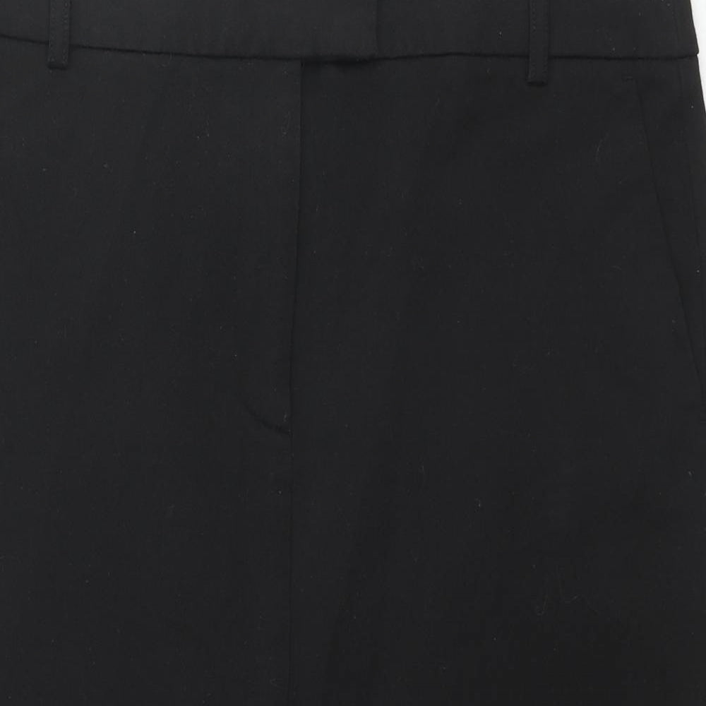 Marks and Spencer Womens Black Polyester A-Line Skirt Size 14 Zip