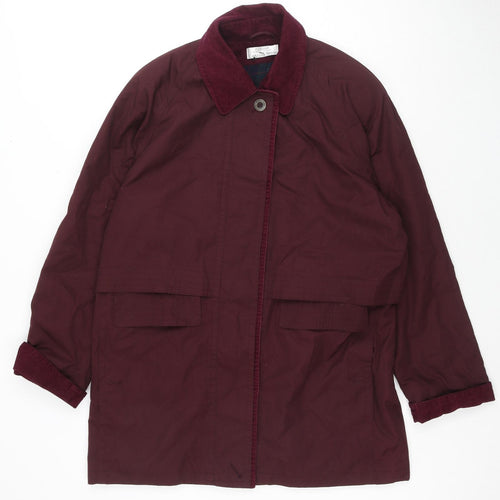 St Bernard Womens Red Parka Jacket Size 14 Button