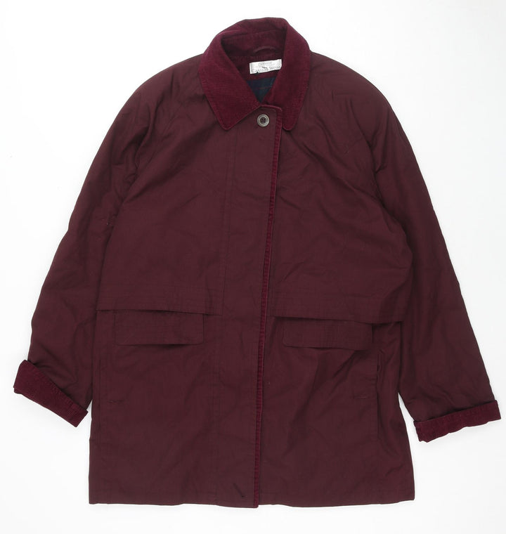 St Bernard Womens Red Parka Jacket Size 14 Button