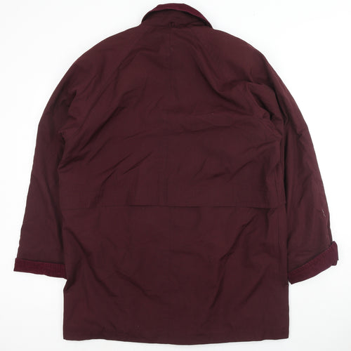St Bernard Womens Red Parka Jacket Size 14 Button