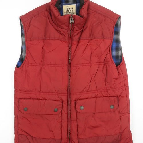 Marks and Spencer Mens Red Gilet Jacket Size M Zip
