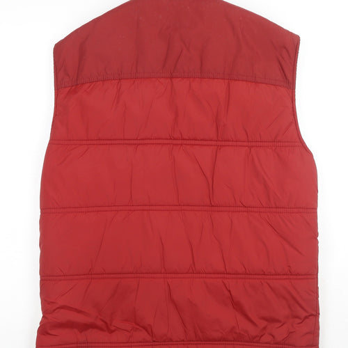 Marks and Spencer Mens Red Gilet Jacket Size M Zip