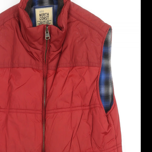 Marks and Spencer Mens Red Gilet Jacket Size M Zip