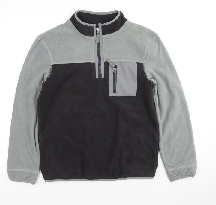 Marks and Spencer Girls Grey Colourblock Polyester Pullover Sweatshirt Size 13-14 Years Pullover