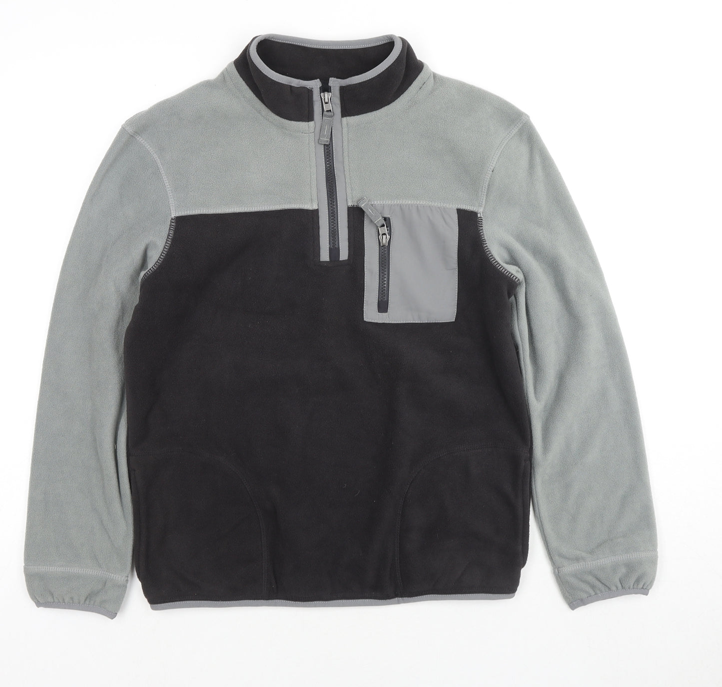 Marks and Spencer Girls Grey Colourblock Polyester Pullover Sweatshirt Size 13-14 Years Pullover