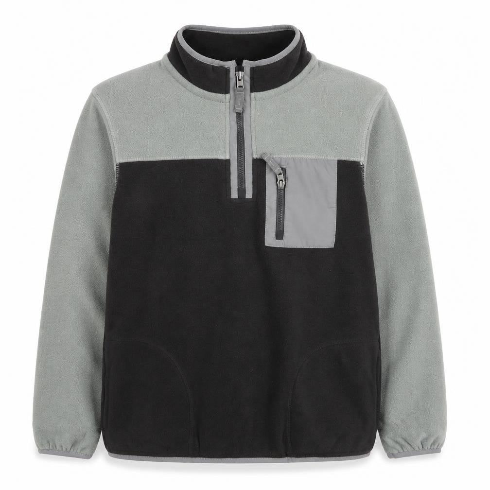 Front view of Marks & Spencer girls’ grey colourblock polyester pullover sweatshirt, size 13-14, years pullover