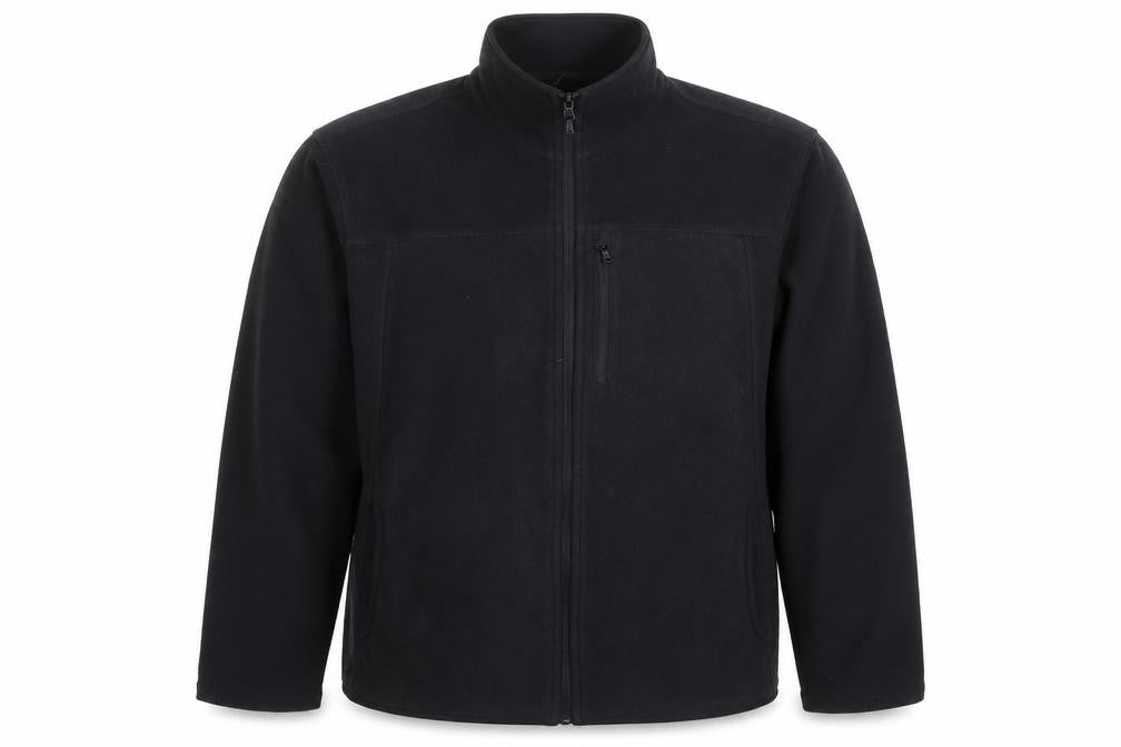 Front view of Marks & Spencer men’s black jacket, size M, zip