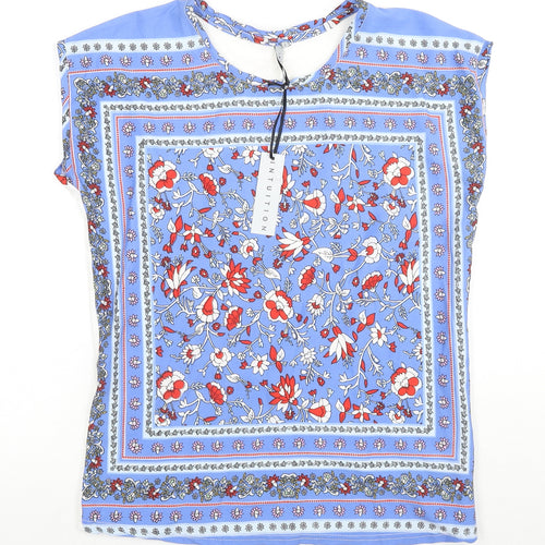 Intuition Womens Multicoloured Floral Polyester Basic Blouse Size 8 Round Neck - Size 8-10