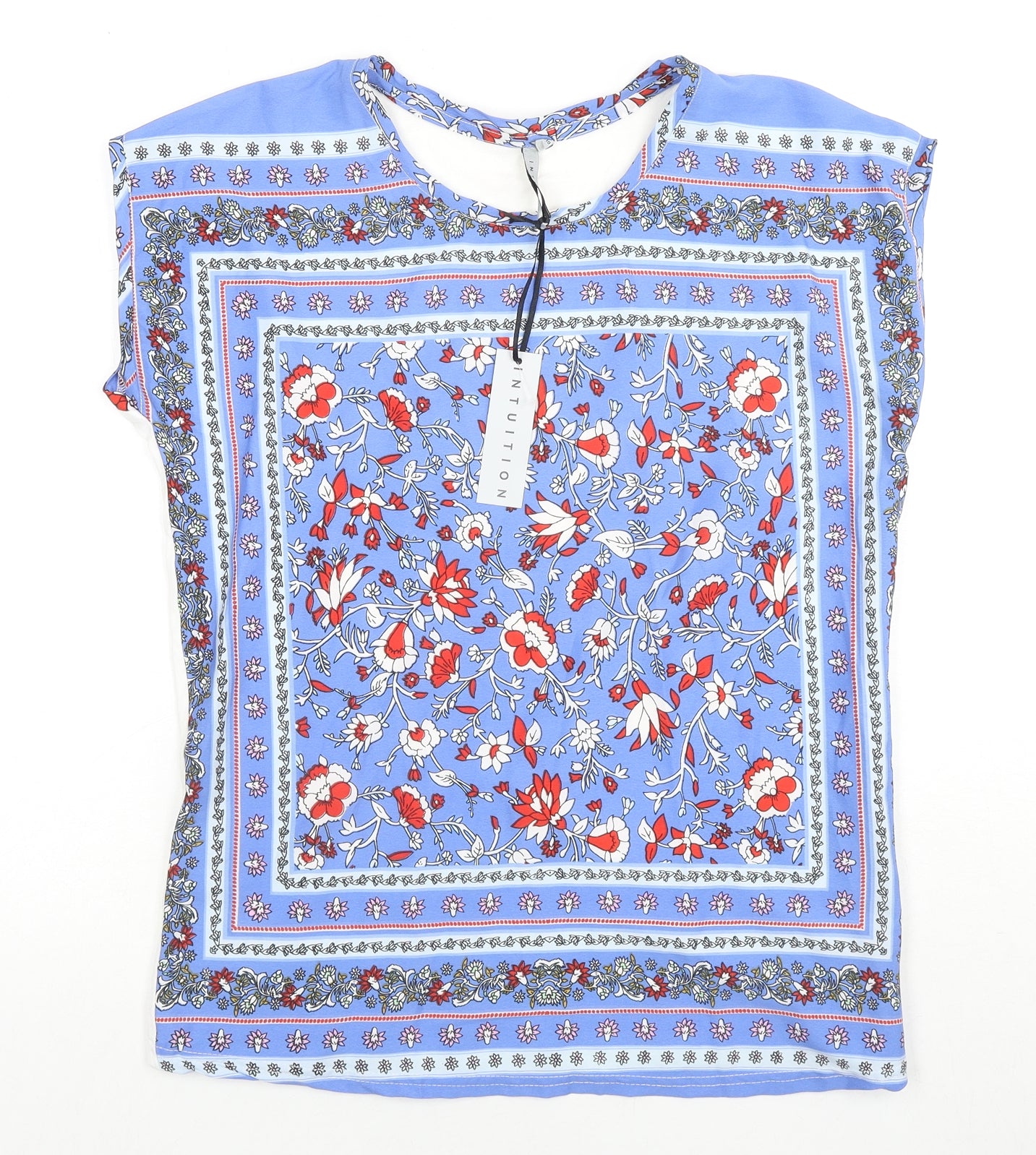 Intuition Womens Multicoloured Floral Polyester Basic Blouse Size 8 Round Neck - Size 8-10
