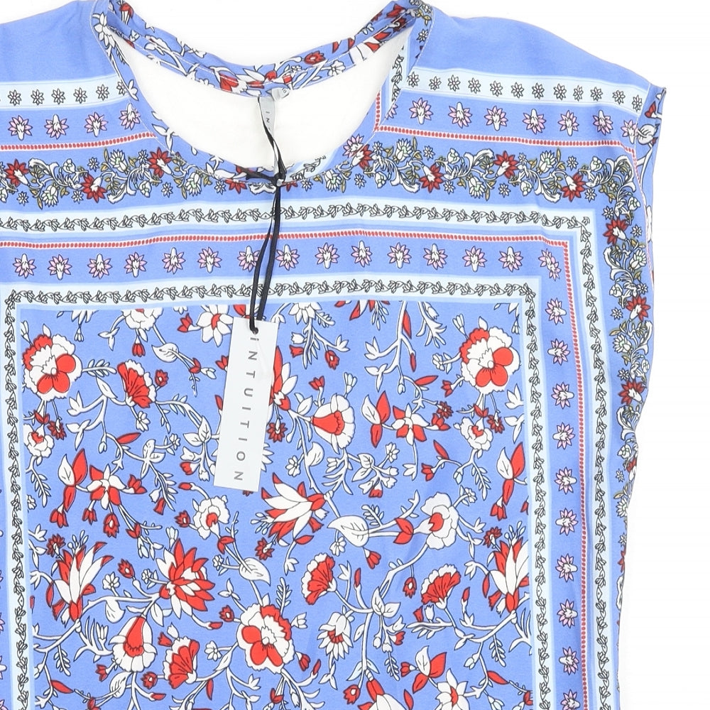 Intuition Womens Multicoloured Floral Polyester Basic Blouse Size 8 Round Neck - Size 8-10
