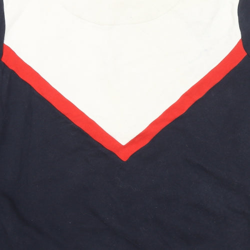 Jack Wills Womens Blue Colourblock Cotton Pullover Sweatshirt Size 10 Pullover
