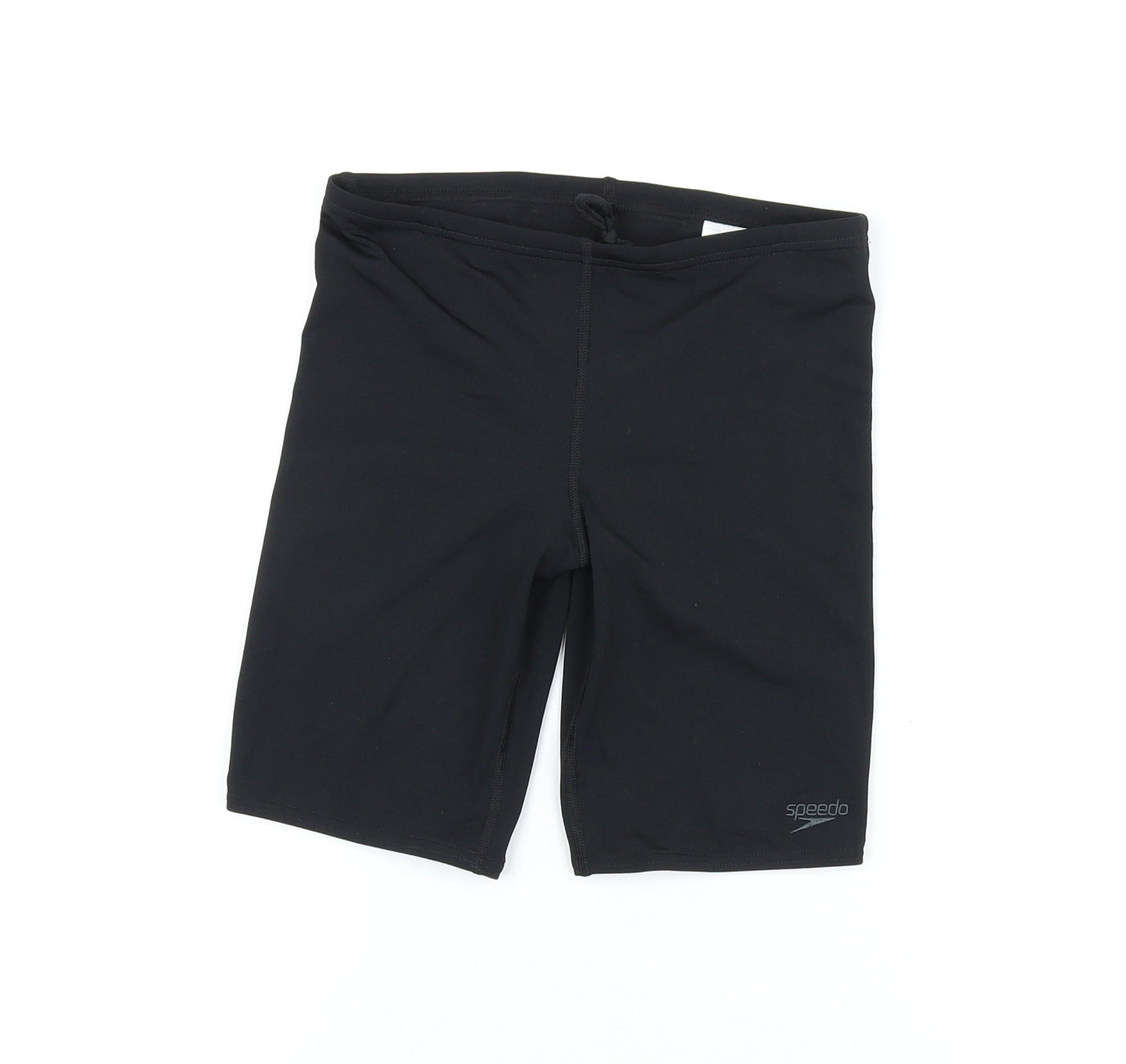 Speedo Boys Black Polyester Biker Shorts Size 9-10 Years Regular Drawstring - Swim Shorts