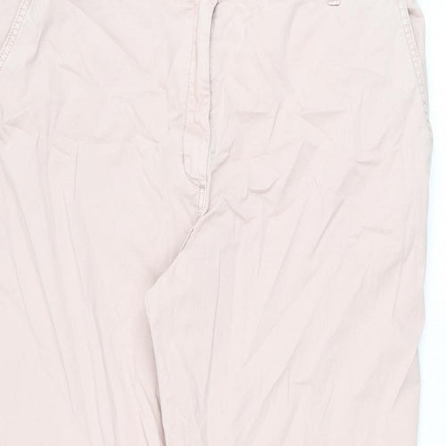 Marks and Spencer Womens Pink Cotton Chino Trousers Size 20 L25 in Regular Zip