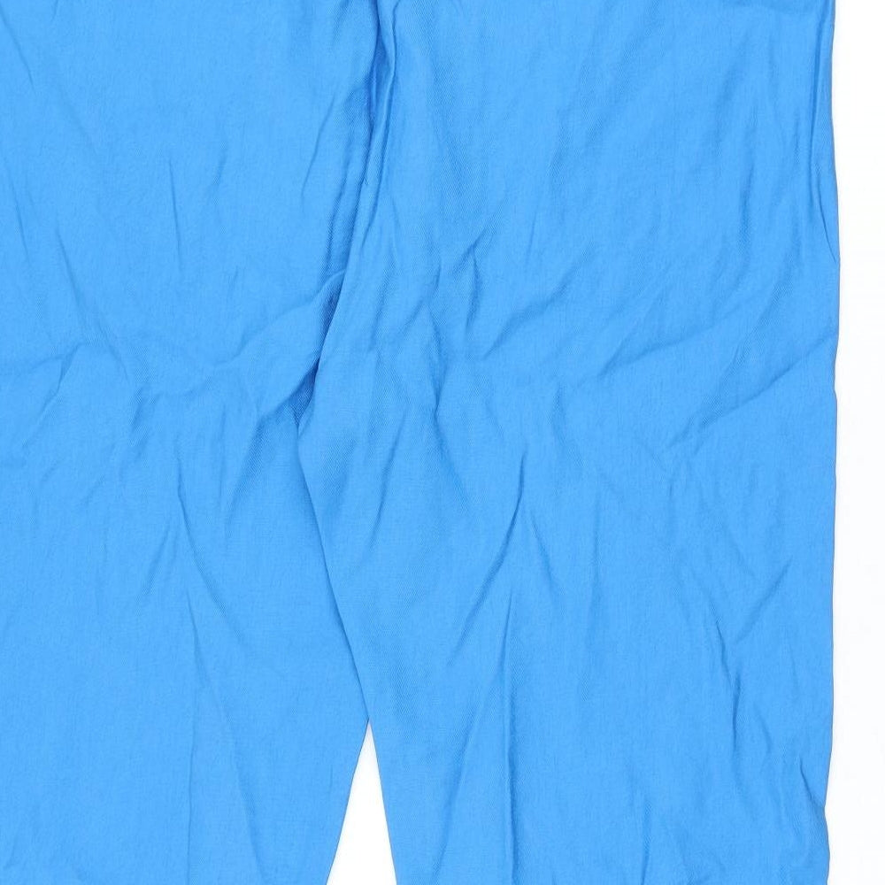 Marks and Spencer Womens Blue Polyester Trousers Size 18 L29 in Regular Drawstring