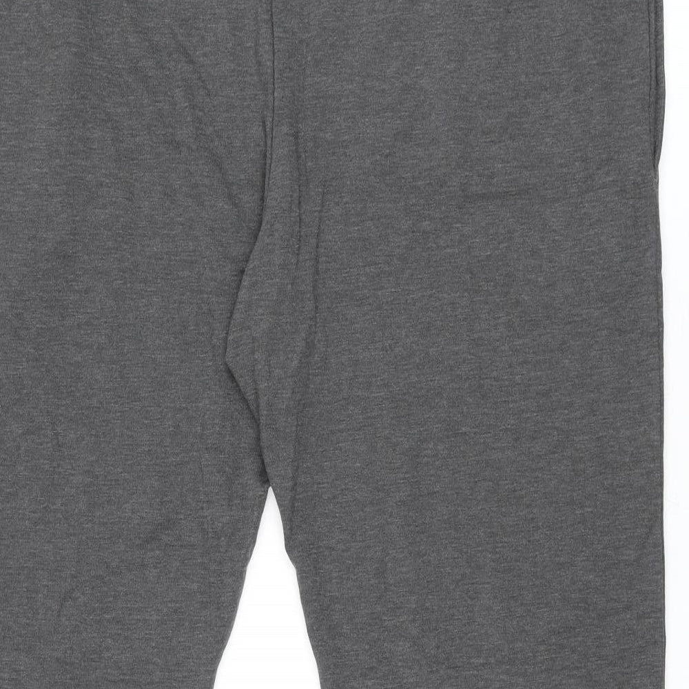 Marks and Spencer Mens Grey Cotton Jogger Trousers Size 3XL L28 in Regular Drawstring