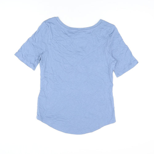 Marks and Spencer Womens Blue Solid Cotton Top Pyjama Top Size 6