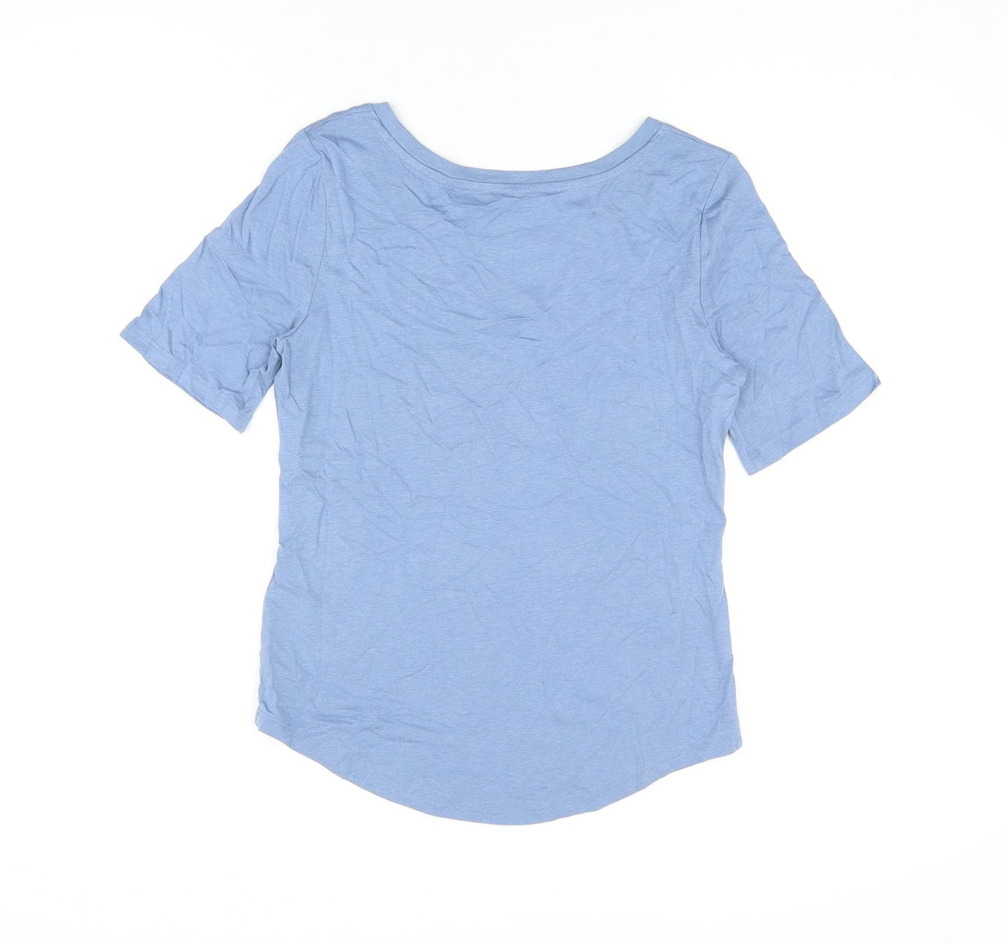 Marks and Spencer Womens Blue Solid Cotton Top Pyjama Top Size 6