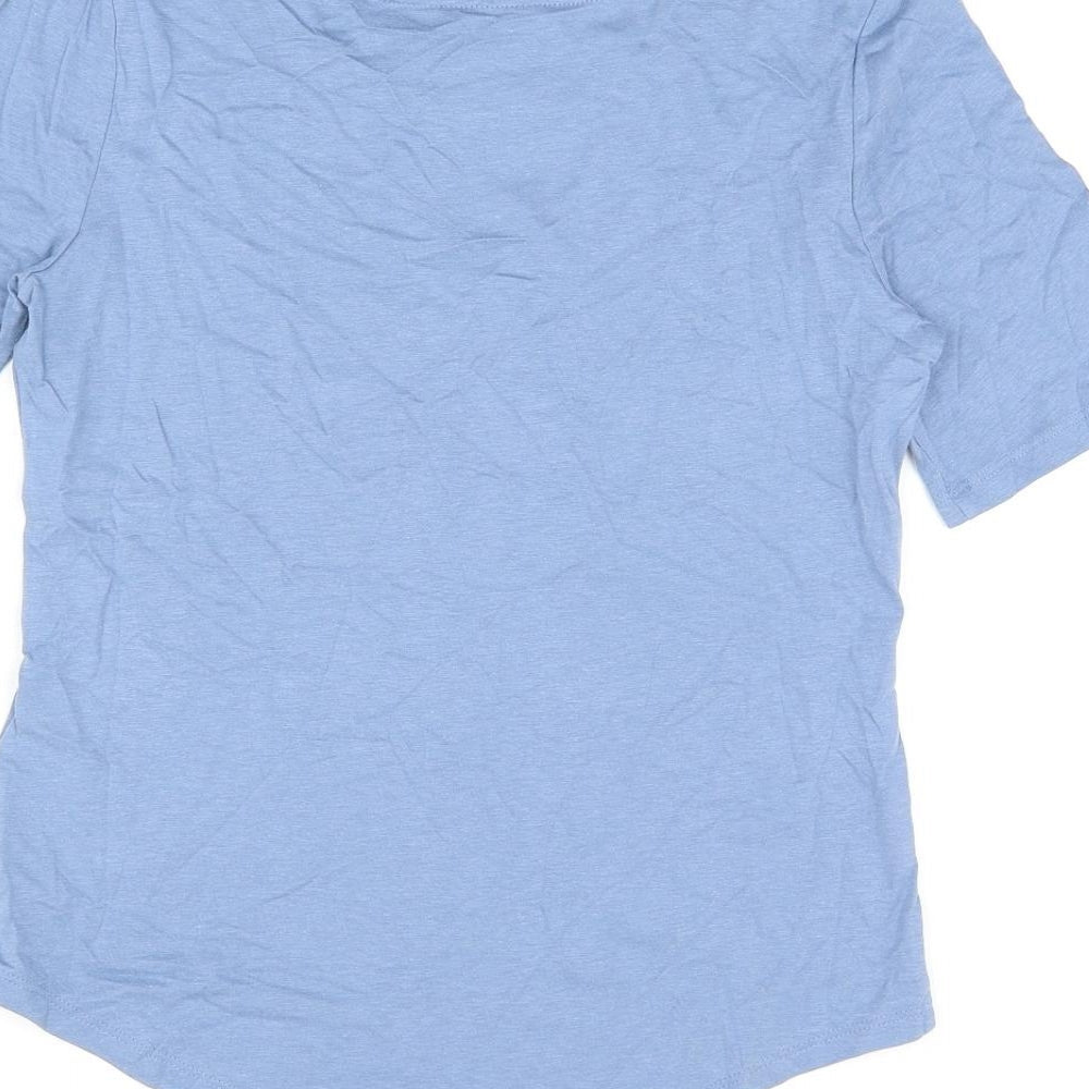 Marks and Spencer Womens Blue Solid Cotton Top Pyjama Top Size 6
