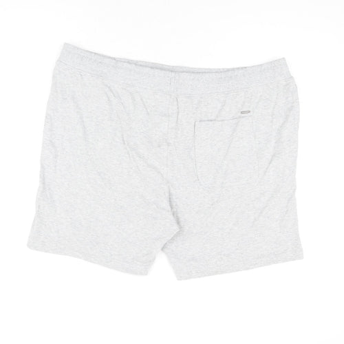 Autograph Mens Grey Cotton Sweat Shorts Size 2XL L7 in Regular Drawstring
