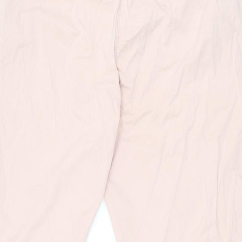 Marks and Spencer Womens Pink Cotton Chino Trousers Size 20 L25 in Regular Zip