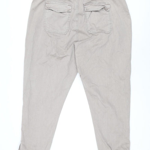 Marks and Spencer Womens Brown Cotton Trousers Size 22 L27 in Regular Zip