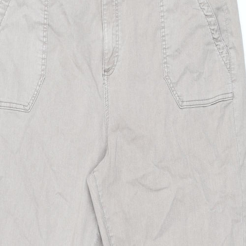 Marks and Spencer Womens Brown Cotton Trousers Size 22 L27 in Regular Zip