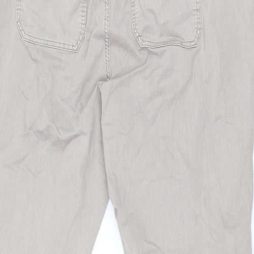 Marks and Spencer Womens Brown Cotton Trousers Size 22 L27 in Regular Zip