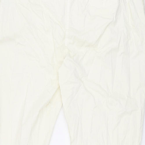Marks and Spencer Womens Ivory Cotton Chino Trousers Size 22 L26.5 in Regular Zip