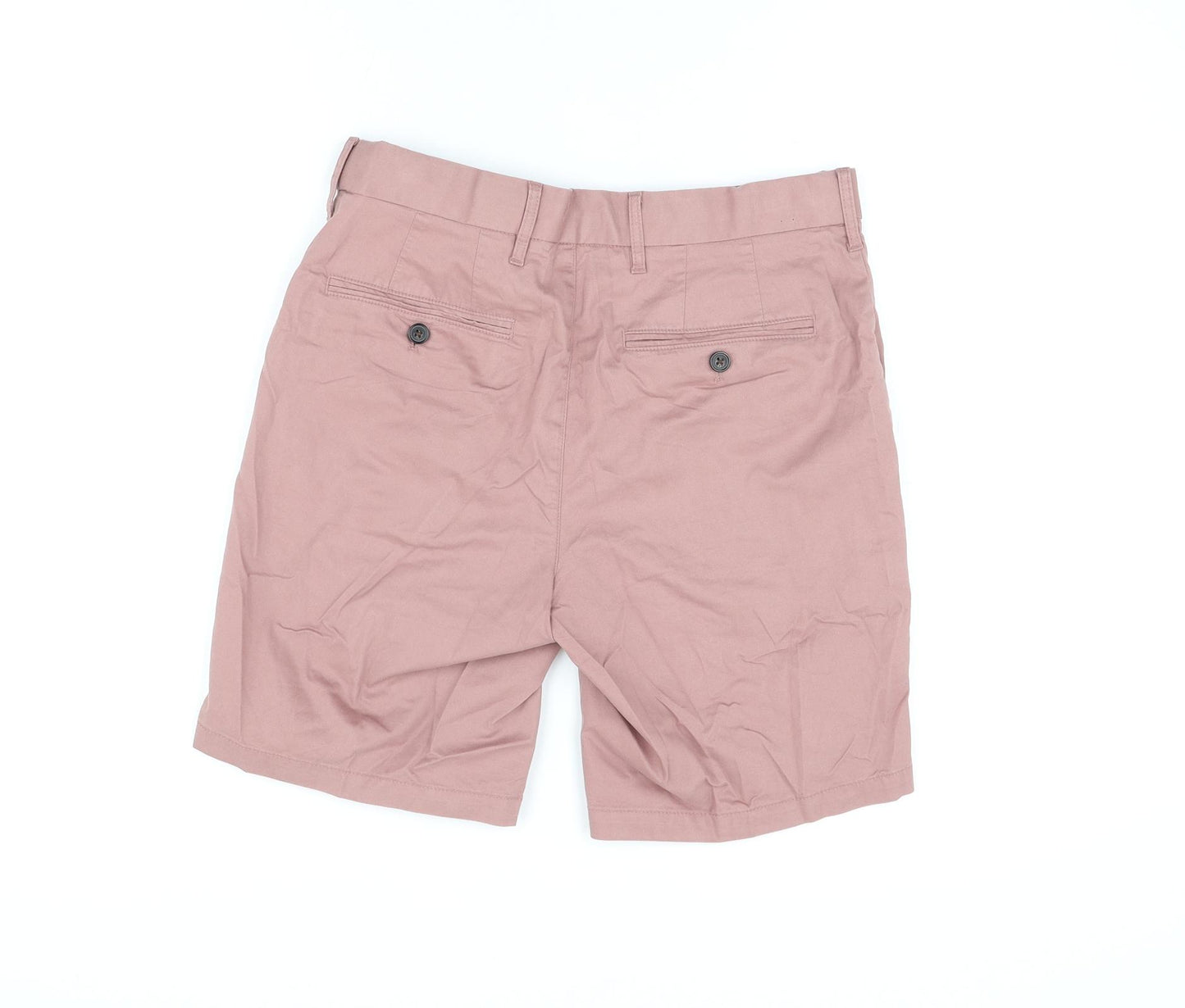 Marks and Spencer Mens Brown Cotton Chino Shorts Size 30 in L9 in Regular Zip
