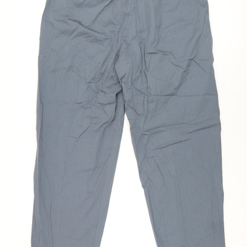 Marks and Spencer Mens Grey Cotton Trousers Size 40 in L33 in Regular Zip