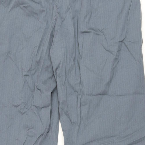Marks and Spencer Mens Grey Cotton Trousers Size 40 in L33 in Regular Zip