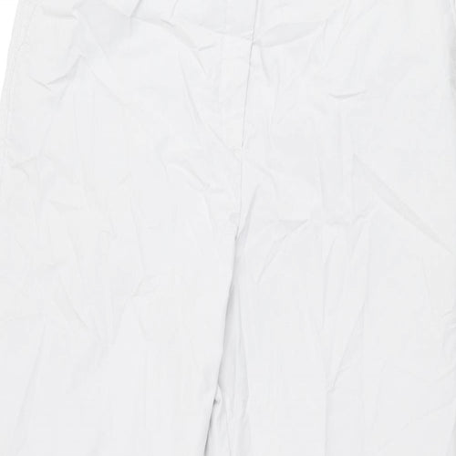 Marks and Spencer Womens Grey Cotton Chino Trousers Size 18 L29 in Regular Zip