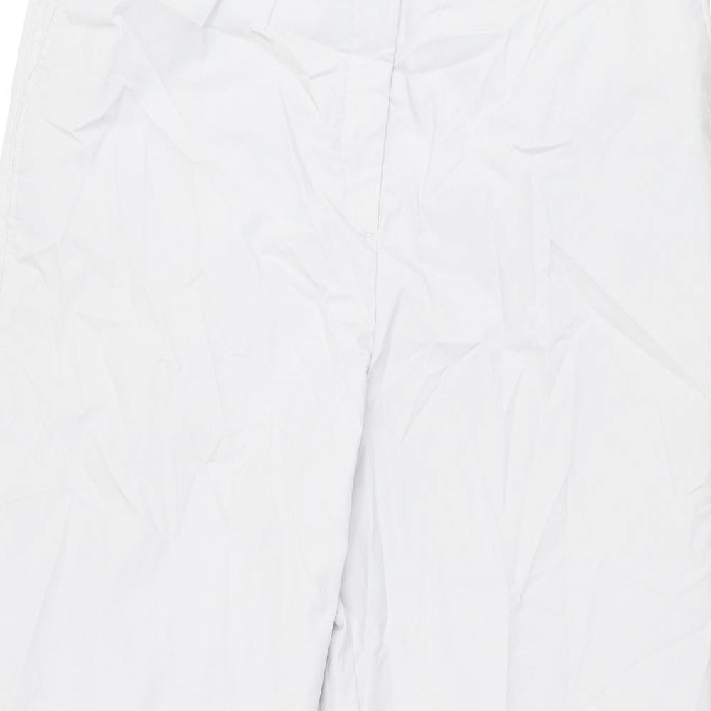 Marks and Spencer Womens Grey Cotton Chino Trousers Size 18 L29 in Regular Zip