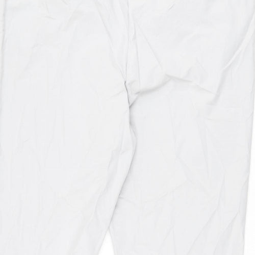 Marks and Spencer Womens Grey Cotton Chino Trousers Size 18 L29 in Regular Zip