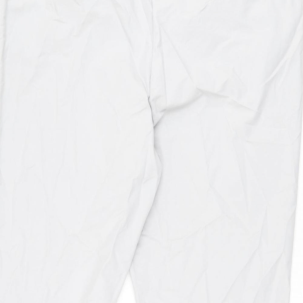 Marks and Spencer Womens Grey Cotton Chino Trousers Size 18 L29 in Regular Zip