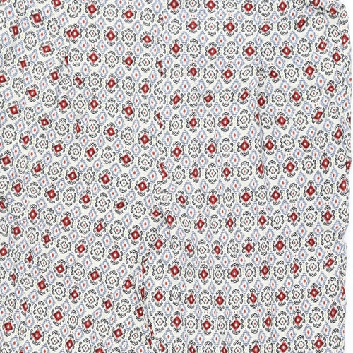 Marks and Spencer Womens Ivory Geometric Viscose Trousers Size 22 L26.5 in Regular
