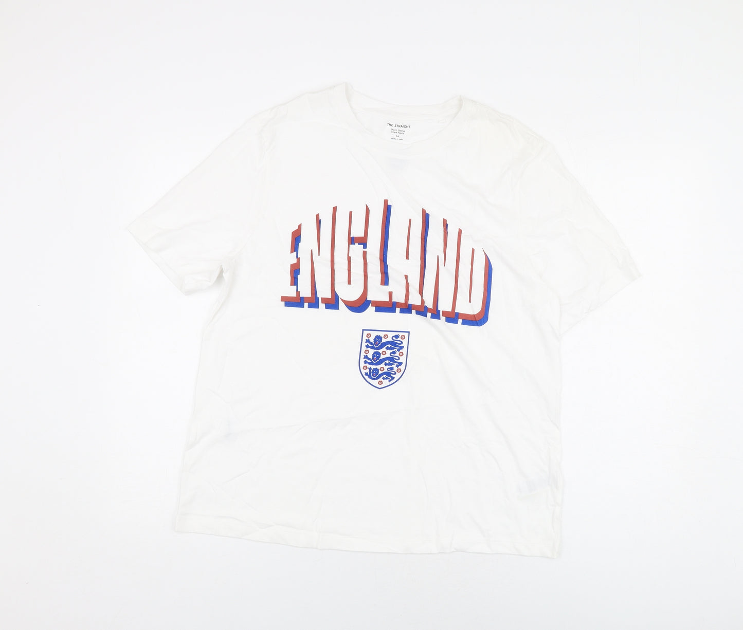 Marks and Spencer Womens White Cotton Basic T-Shirt Size 14 Round Neck - England
