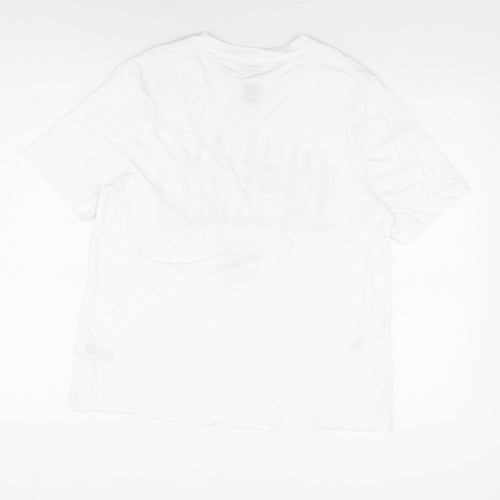 Marks and Spencer Womens White Cotton Basic T-Shirt Size 14 Round Neck - England
