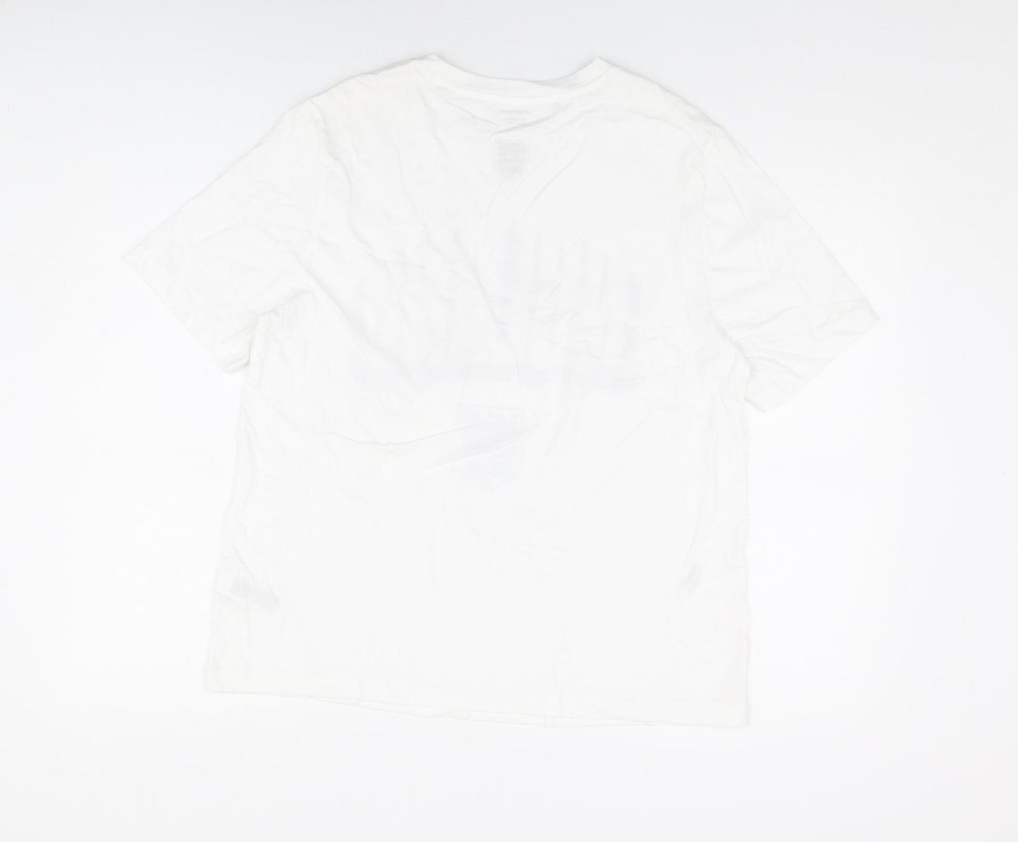 Marks and Spencer Womens White Cotton Basic T-Shirt Size 14 Round Neck - England
