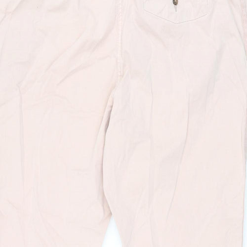 Marks and Spencer Womens Pink Cotton Chino Trousers Size 20 L26.5 in Regular Zip