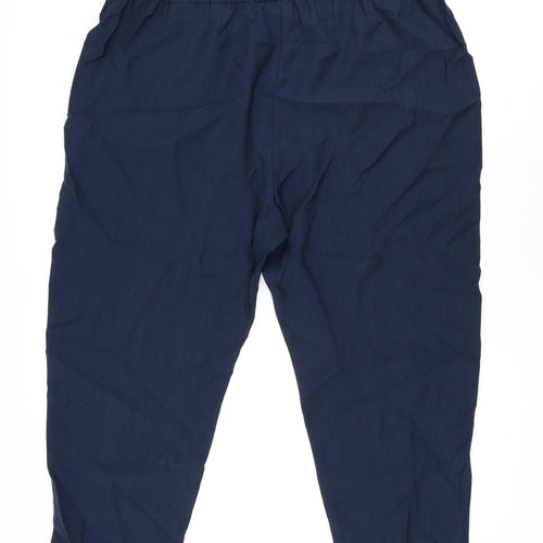 Marks and Spencer Womens Blue Lyocell Trousers Size 22 L26.5 in Regular Drawstring