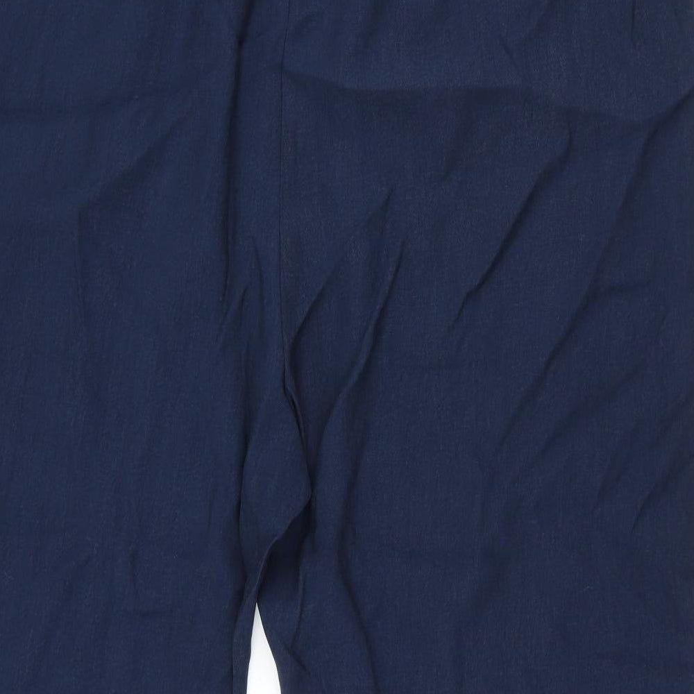 Marks and Spencer Womens Blue Lyocell Trousers Size 22 L26.5 in Regular Drawstring