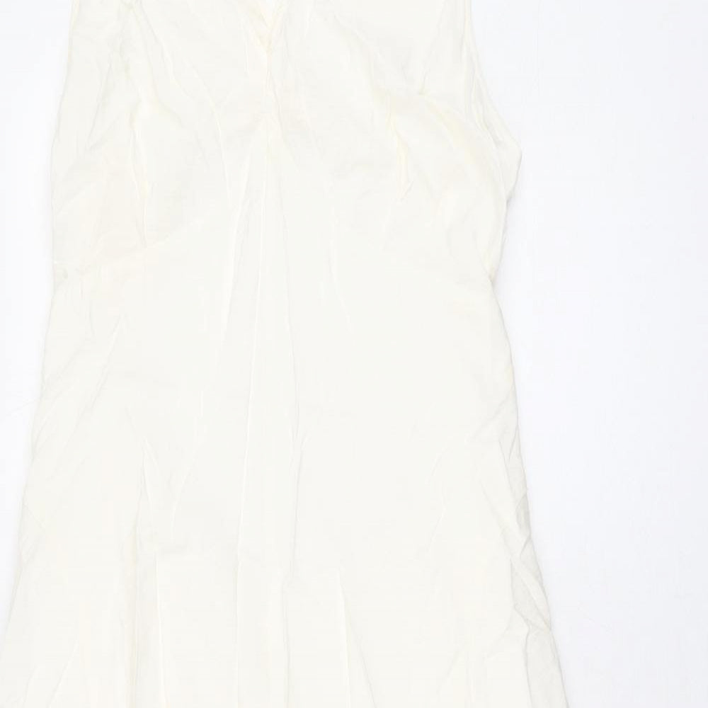 Marks and Spencer Womens Ivory Viscose A-Line Size 18 V-Neck Pullover