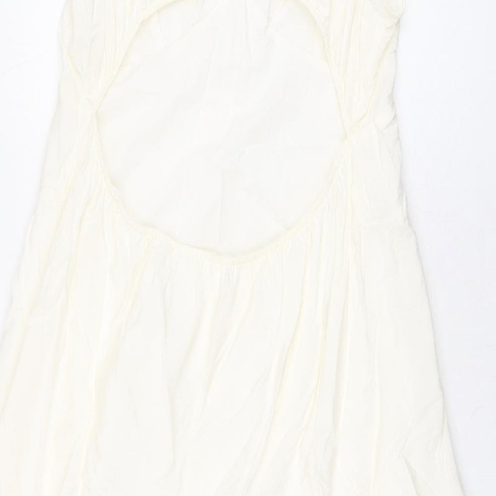 Marks and Spencer Womens Ivory Viscose A-Line Size 18 V-Neck Pullover