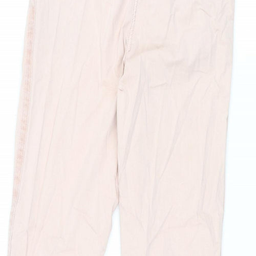 Marks and Spencer Womens Pink Cotton Chino Trousers Size 6 L27.5 in Regular Zip
