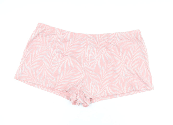 Marks and Spencer Womens Pink Geometric Cotton Babydoll Sleep Shorts Size XL